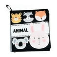 thumbnail image 1 of Baby Soft Cloth Crinkle Book, Polyester Fiber, Squeaky, High Contrast Patterns, Educational, Portable, Fit 0-6 Months Kids, 1 of 3