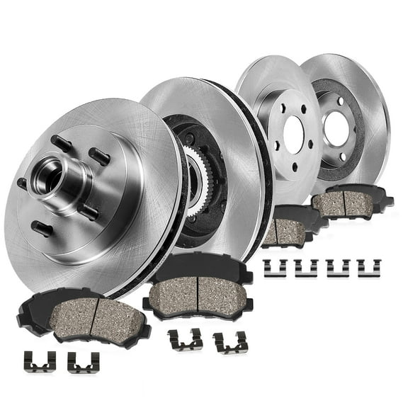 Callahan Brake Parts Brake Kit for Ford Explorer 1995-2001, Ford Ranger 1998-2002, Mercury Mountaineer 1997-2001 Front and Rear Replacement Brake Rotors with Ceramic Brake Pads EBYK018599