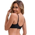 thumbnail image 2 of DARING DIVA Lace Trim V-Neck Wireless Bra Adjustable Spaghetti Straps Lift Up XL Black, 2 of 6