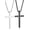 20 in 2Pcs(silver+black) 1.7 "* 1.0'' pendant, variant on Men's Two-Piece Cross Necklace Set, Stainless Steel Pendant, Silver, Black, and Gold Cross Chain, Jewelry Gift Box, Length 16-30 inches