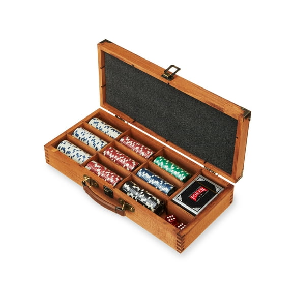 Foster & Rye Poker Sets with Case -  Poker Kit in Wooden Box