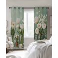 thumbnail image 4 of Floral Kitchen Curtains Petals Flower Wildflower Garden Motifs Painting Cafe Short Curtains for Bathroom Blackout Window Curtain Small Window Treatment Drapes for Bedroom Living Room 52"x45"x2, 4 of 9