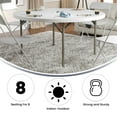 thumbnail image 2 of 60'' Round Granite White Plastic Folding Table, 2 of 9