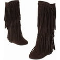 thumbnail image 5 of Women's Fringe Western Boots Ladies Fashion Hidden Heel Knee-high Boots Casual Round Toe Platform Tassel Boots, 5 of 5