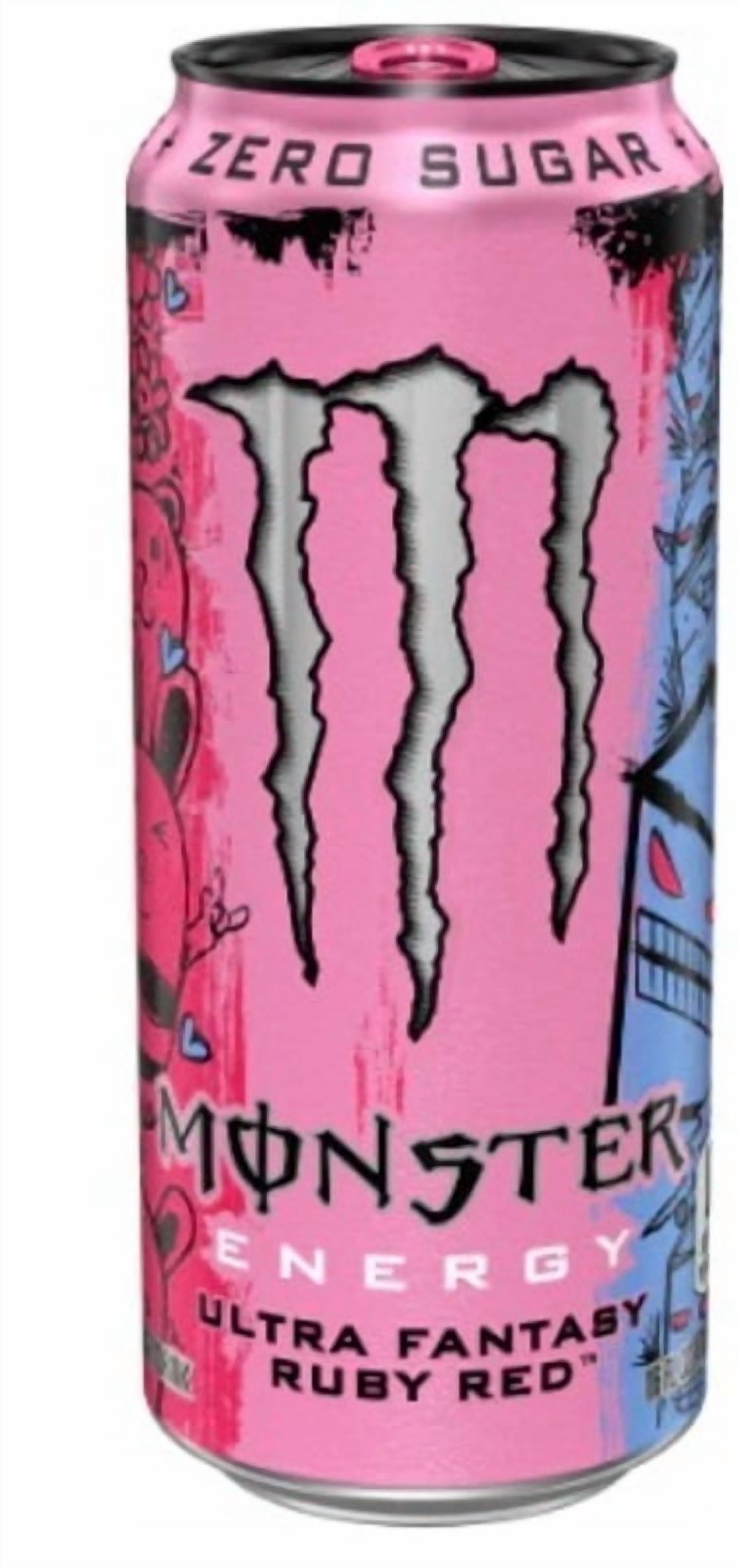 Monster Energy  Zero Ultra Variety  : Ultra Red, Ultra Rosa, Ultra Peachy Keen, Ultra Strawberry Dreams, Ultra Ruby Red, Ultra Watermelon 16 ounce. (Pack of 12) + Stinger Energy Chews (Assorted)