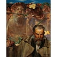 thumbnail image 2 of Jacek Malczewski 12x14 Gold Ornate Wood Frame and Double Matted Museum Art Print Titled - Story of a Song - Portrait of Adam Asnyk (1899), 2 of 4
