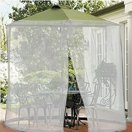 Shatex 9' x 7.2' White Umbrella Mosquito Patio Table Screen and net