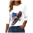 thumbnail image 5 of UngA 250th Anniversary Shirts Womens 3/4 Sleeve V Neck T-Shirts 4th of July Shirts American Flag Star Graphic Tee Tops (White,M), 5 of 8