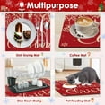 thumbnail image 5 of Coffee Mat for Countertops, Christmas Berry Ball Branch Leaves Golden Red Dish Drying Mat 2 Pcs for Kitchen Bar Accessories, Coffee Maker Espresso Machine Dish Rack Hide Stain Rubber 12x19in, 5 of 7