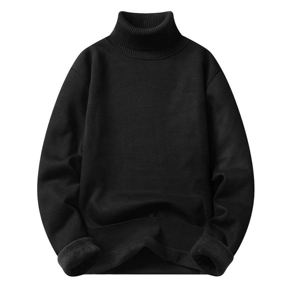 KAUOD Turtleneck Oversized Drop Shoulder Sweater for Men Long Sleeve Solid Casual Knitted Sweaters Winter Thermal Sweater