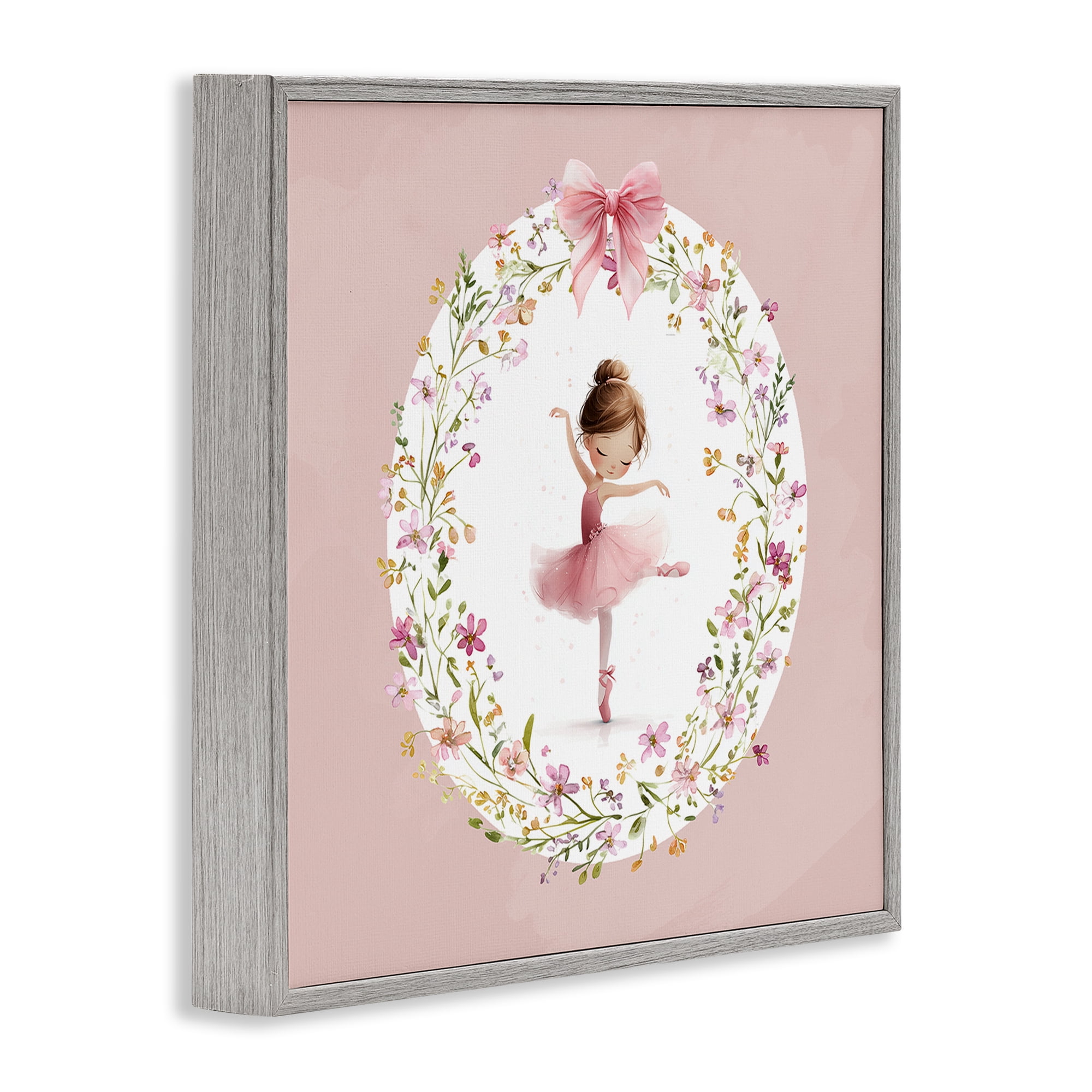 Stupell Industries Ballet Dancing Princess Gray Framed Giclee Art, design by Christine Simpson Art