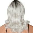 thumbnail image 2 of SUCS Fashion Synthetic Micro-volume Wave Black Silver Gray Women's Wigs Natural Hair, 2 of 5