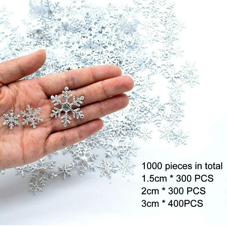 White Snowflake Christmas Confetti for Holiday Crafts and Parties (1.4  Ounces)