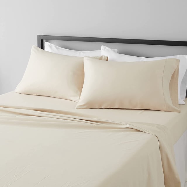 Lightweight Super Soft, Wrinkle-Free, Easy Care Microfiber 4-Piece Bed Sheet Set with 14-Inch Deep Pockets, Full, Bright White, Solid