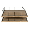 thumbnail image 2 of Kate and Laurel Benbrook Stacked Metal and Wood Letter Trays, Rustic Wood and Black, 2 of 7
