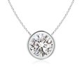 thumbnail image 1 of Angara Collier Diamant Naturel - Collier Solitaire Diamant Rond 1 ct en Or Blanc 14K pour Femmes, 1 of 10