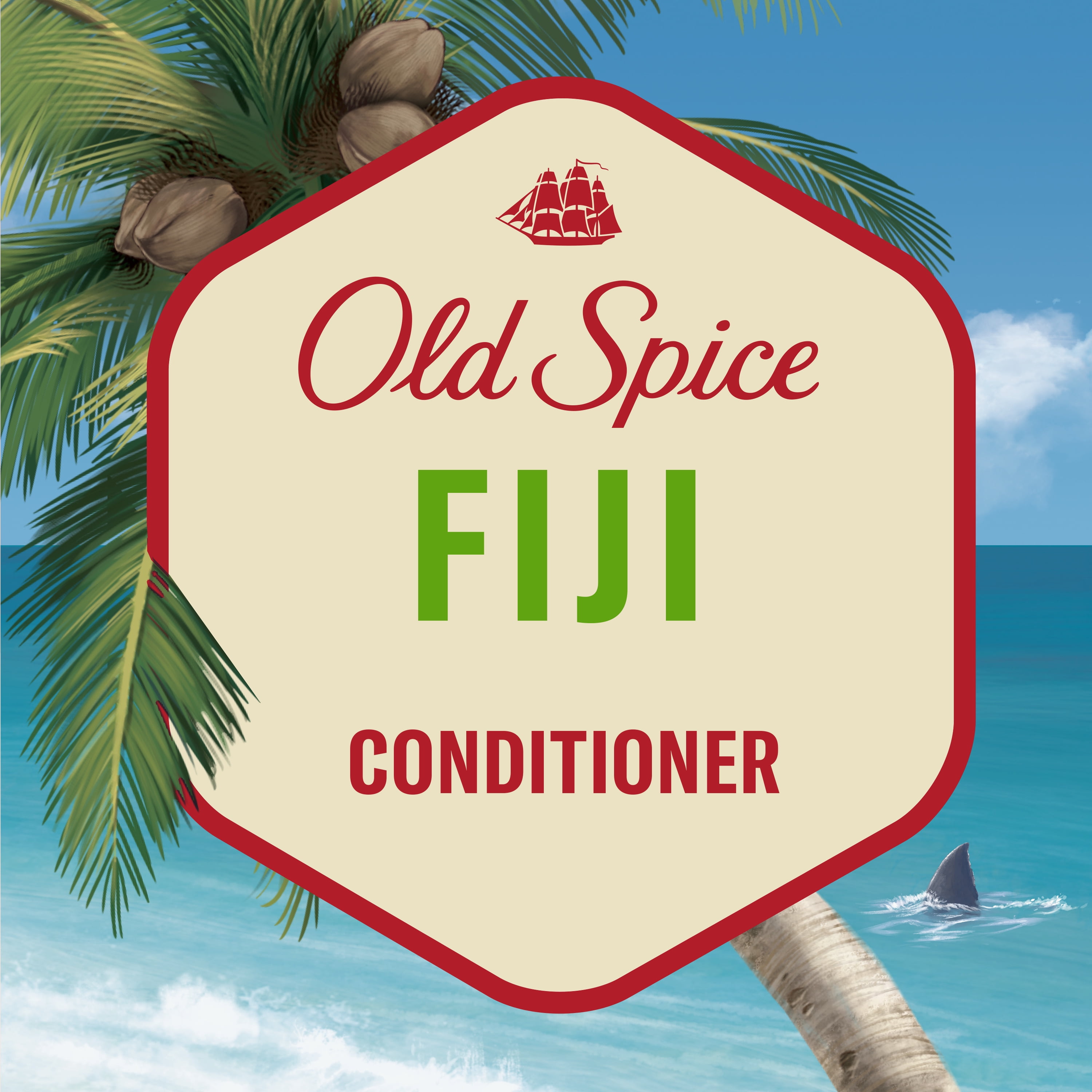 Old Spice Fiji Moisturizing Conditioner with Coconut for Men, for All Hair Types, 8 fl oz