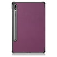 thumbnail image 3 of TOP SHE Case for 2021 Samsung Galaxy Tab S7 FE (12.4", Model SM-T730), Tab S7 Plus 12.4-inch Case (SM-T970) - PU Leather Hard Plastic Case, Slim Lightweigt Smart Stand Trifold Flip Cover (Purple), 3 of 10