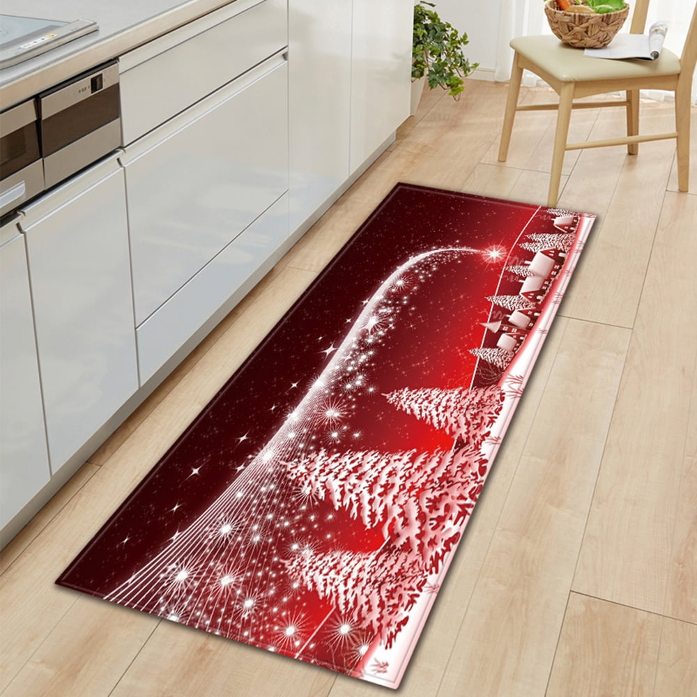 Merry Christmas Door Mat Rug Non-slip Carpet Kitchen Bathroom Festival Decor