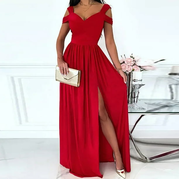 ICHUANYI Liquidación Moda Mujer Verano Casual Imprimir Cuello en V Camis Sin mangas Chaleco Vestido largo ICHUANYI WER2023082202136