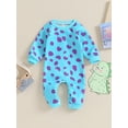thumbnail image 2 of Infant Baby Dinosaur Jumpsuit Round Neck Long Sleeve Full Length Romper with Tail, 2 of 8