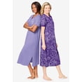 thumbnail image 3 of Dreams & Co. Plus Size 2-Pack Long Henley Sleepshirt, 3 of 6