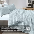 thumbnail image 2 of Juego de colcha HORIMOTE HOME, 100% algodón, talla doble, color azul bebé, 2 of 7