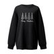 thumbnail image 2 of Gibobby Sudadera navideña mujer Sudadera de manga larga con hombros descubiertos y estampado de árbol de Navidad para mujer(Negro,M), 2 of 3