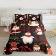 thumbnail image 2 of Manfei Kawaii Christmas Reindeer Queen Comforter Set,Merry Xmas Bedding Sets,Penguin Bear Snowman Bedding Comforter Set For Kids,Microfiber Bedroom Decor Reversible,3-Piece, 2 of 8
