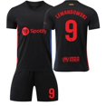 thumbnail image 1 of GZSL 2425 Barcelona Away Football Training Kit, Number # 9 Soccer Jerseys & Tops, Black Short-Sleeve Adult Football Jersey with Small Logo Two-Piece Set/M, 1 of 9
