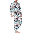 thumbnail image 2 of KLL Butterfly Sleepwear Mens Flannel Pajamas,Long Cotton Pj Set, 2 of 7