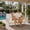 White, variant on 51.6" Porch Swing Bed with Cushions, 2-Person Patio Swing Bench, PE Wicker Outdoor Hanging Seat with Woven Rattan Design for Backyard, Garden & Poolside (White)