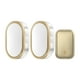 thumbnail image 1 of Ounissouiy Timbre de puerta inalámbrico de 3 piezas, timbre de música con volumen, alarma, oficina, apartamento, transmisor impermeable, equipo Decoración del hogar Oro, 1 of 6
