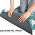 thumbnail image 3 of Teal White Dinosaurs Pattern Hot Yoga Mat Towel Non Slip for Hot Yoga - Quick-Drying Yoga Mat Cover with 4 Corner Pockets with Travel Bag - Hot Yoga Towel Non Slip 74"x26", 3 of 6