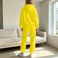 thumbnail image 5 of Trgacdwlo Fleece Lined Womens Sweatsuits 2 Piece Set Tracksuit Fuzzy Hoodie Jogger Pants Set Fall Winter Warm Plush Womens Matching Sweat Set Yellow XXL, 5 of 6