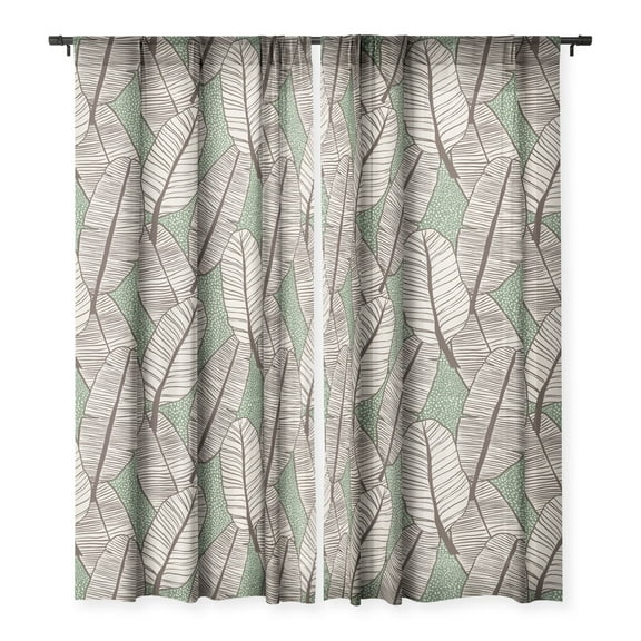 Society6 Alisa Galitsyna Tropical Banana Leaves Pattern Single Panel Sheer Window Curtain 50" x 84"