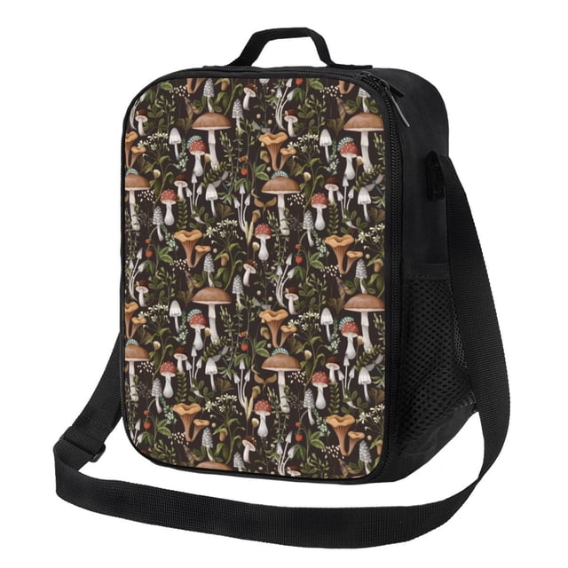 Fotbe Mushroom Garnish Lonchera Bolsa de Almuerzo para Hombres y Mujeres, Lonchera de Gran Capacidad, Bolsa de Almuerzo Reutilizable, Bolsa Térmica Aislante
