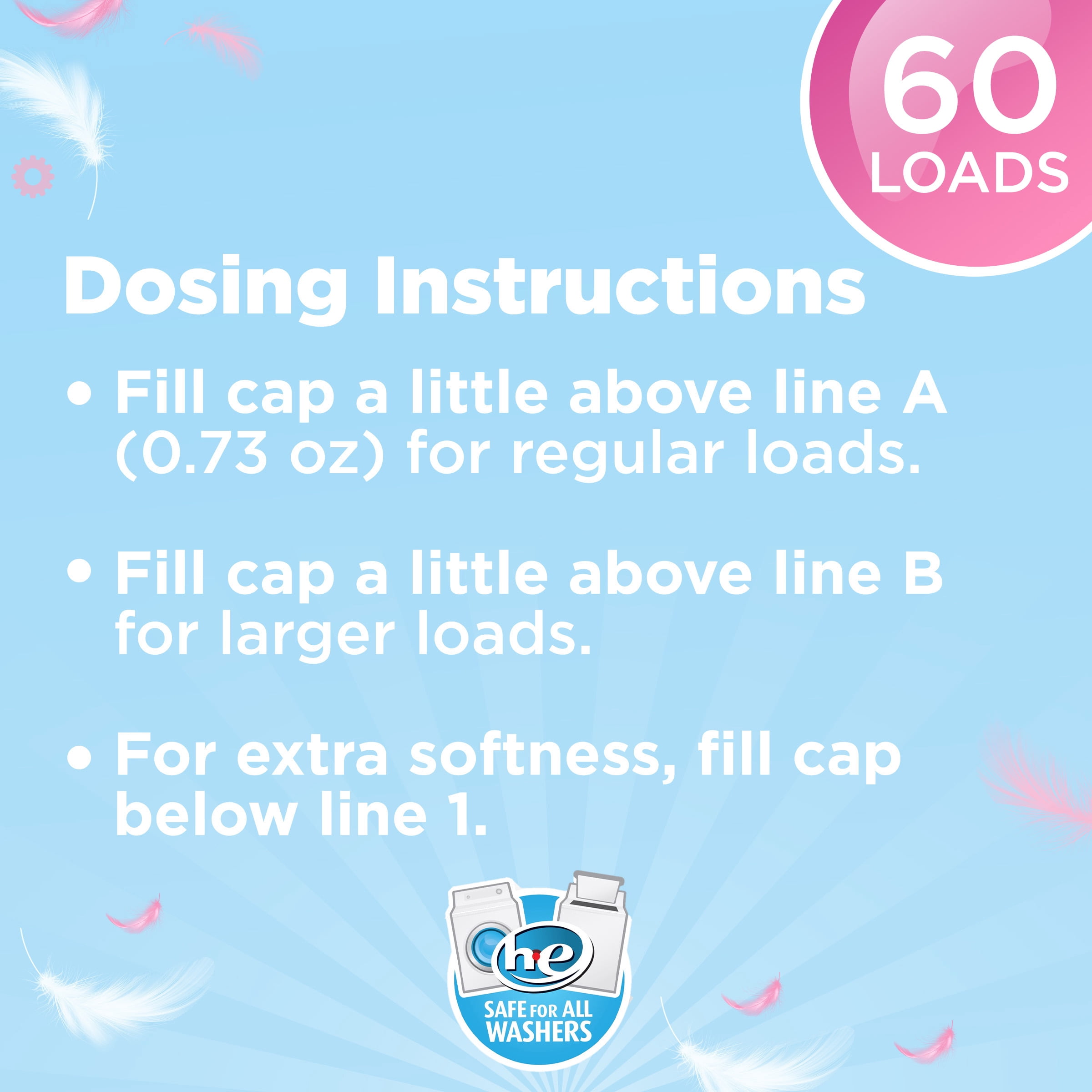Great Value Gentle Soft Fabric Softener, Spring Showers, 44 fl oz, 60 Loads, Compare to the Softening of Downy®