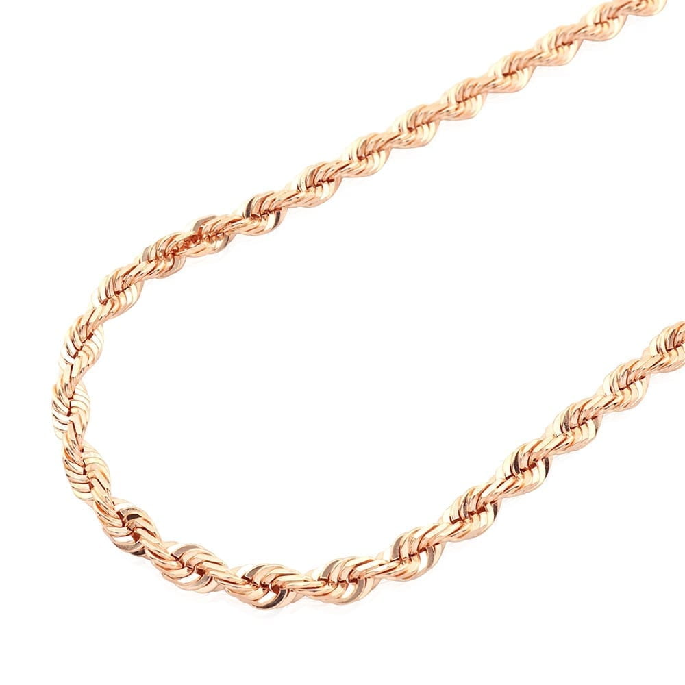 Solid 14k Rose Gold 7mm Diamond Cut 
