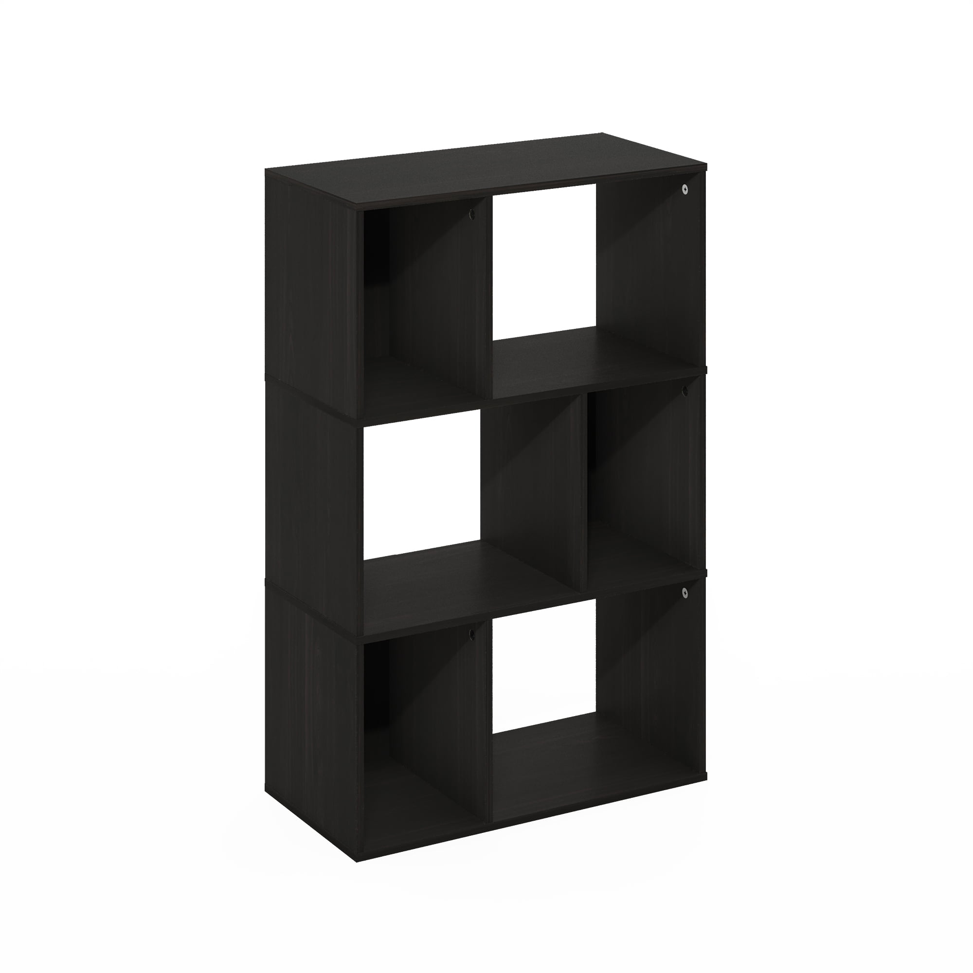 Furinno DALY 6-Cube Irregular Cubes Bookcase in Bookshelf in Storage Espresso