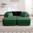 thumbnail image 2 of Miekor Furniture 77.2" Teddy Fabric No Assembly 32D High Density sponge Boneless Sofa,Fluffy Comfy Couch with double Chaises,Sleeper sofa,Contrast color design,Symmetrical aesthetics,for Livin No4209, 2 of 9