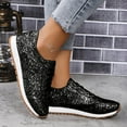 thumbnail image 3 of Mepaouo Rhinestone Sneakers for Women Memory Foam Sparkle Sequin Bling Wedding Bridal Shiny Shoes, 3 of 9