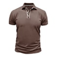 thumbnail image 3 of Blusa de Manga Corta de los Hombres Botones de Color Sólido Al Aire Libre Transpirable Cuello de Vuelta, Sudadera Suelta Casual para Diario, 3 of 8