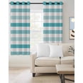 thumbnail image 2 of Aqua Ombre Grey Striped Blackout Curtains, Light Blocking Print Window Curtains, Farmhouse Stripe Modern Thermal Insulated Window Drapes for Living Room Kitchen Cafe 2 Panels, 84"W x 84"L, 2 of 9