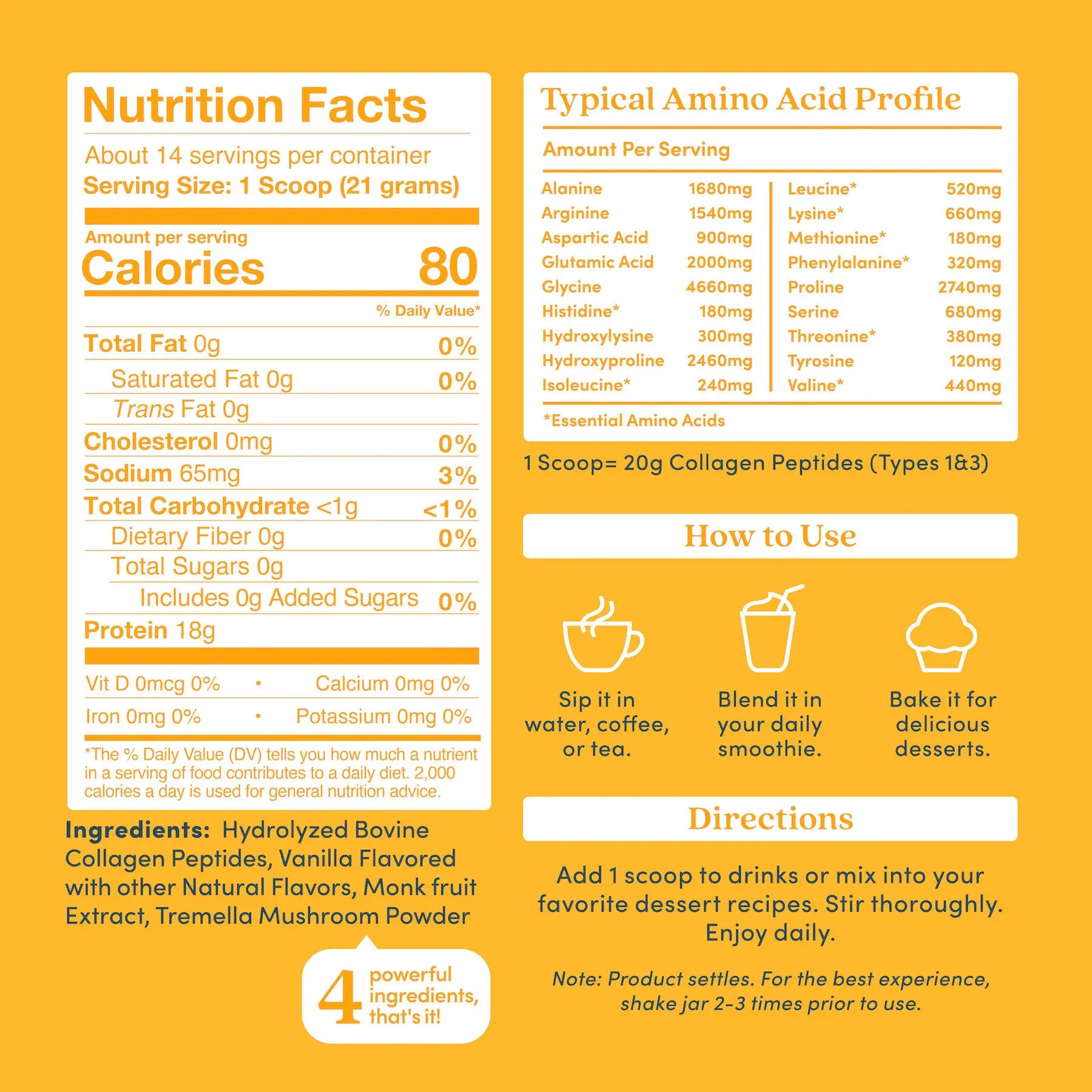 Further Food Vanilla Collagen Peptides Powder - 30 Servings