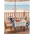 thumbnail image 2 of Outdoor Tablecloth with Umbrella Hole for Patio/Picnic/Party/Camping, Vintage Truck 4th of July Waterproof Table Cloth Rectangle Table Cover Washable, Blue Star Beige Independence Day (52"x 70"), 2 of 9