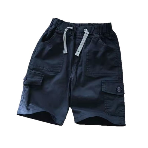 FYDUU Boys School Uniform Shorts Elastic Waist Pull On Cargo Shorts Kids Lightweight Casual Shorts Summer Comfortable Everyday Wear Fashion Slacks 5-6 Years