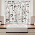 thumbnail image 2 of Ambesonne Video Games Kitchen Curtains, Monochrome Gaming 90s, 55"x30", Warm Taupe, 2 of 3