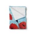 thumbnail image 2 of Poppy Flower Soft Flannel Fleece Throw Blanket, Digitally Generated Floral Graphic with Grass and Fileds, Cozy Plush for Indoor and Outdoor Use, 70" x 90", Vermilion Charcoal Grey, by Ambesonne, 2 of 5