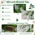 thumbnail image 2 of Harmijoy 7.5 FT Flocked Christmas Tree w/913 PE PVC Branch Tips 350 Warm White LED Lights, 2 of 8